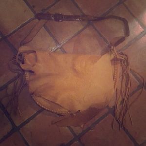 Leather fringe purse